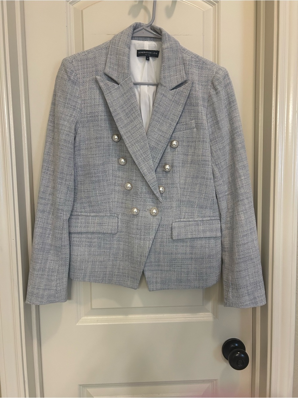 Generation Love Blue Tweed Double-Breasted Blazer NWOT Never Worn